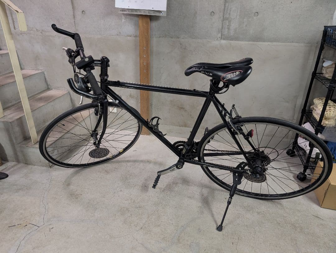 ブラック ロードバイク ディスクブレーキ 700C