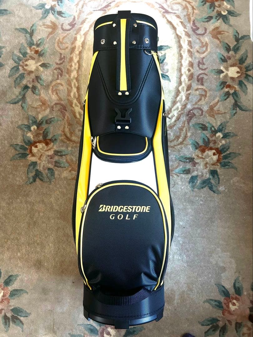 新品 BRIDGESTONE 軽量ゴルフバッグ 9型 2.8キロ黒/黄/白