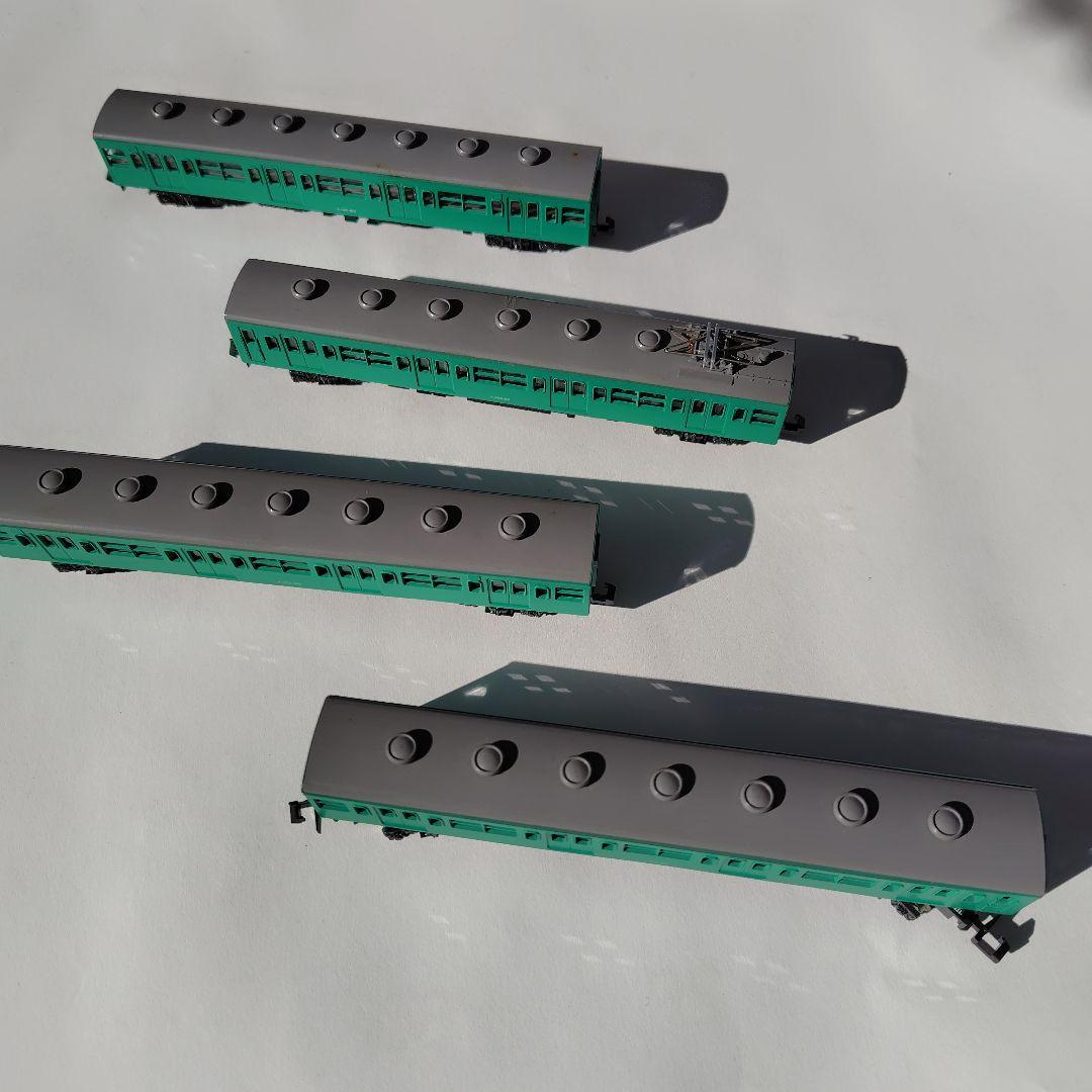 Nゲージ 鉄道模型 4両編成 緑色