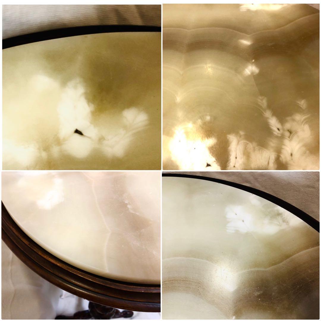 骨董家具　英国製　アンティーク 天然　アラバスター大理石　天板 サイドテーブル