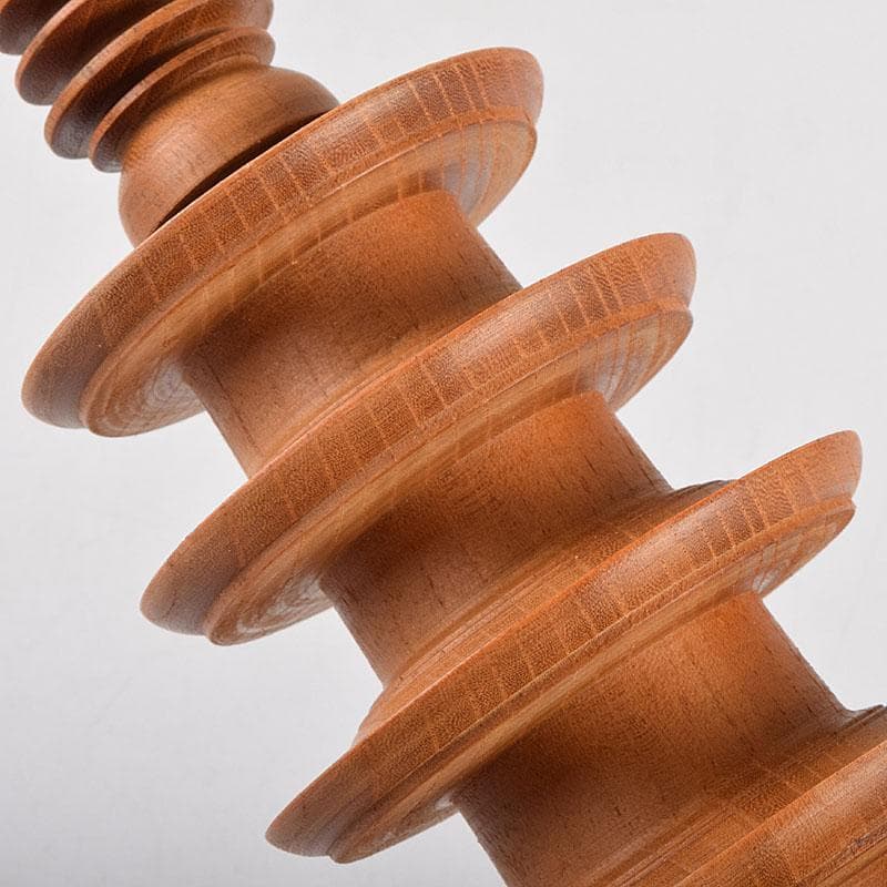 仏教美術　木彫　四天王寺古材　五重塔　多宝塔　百萬塔　台付　共箱　M　R9281