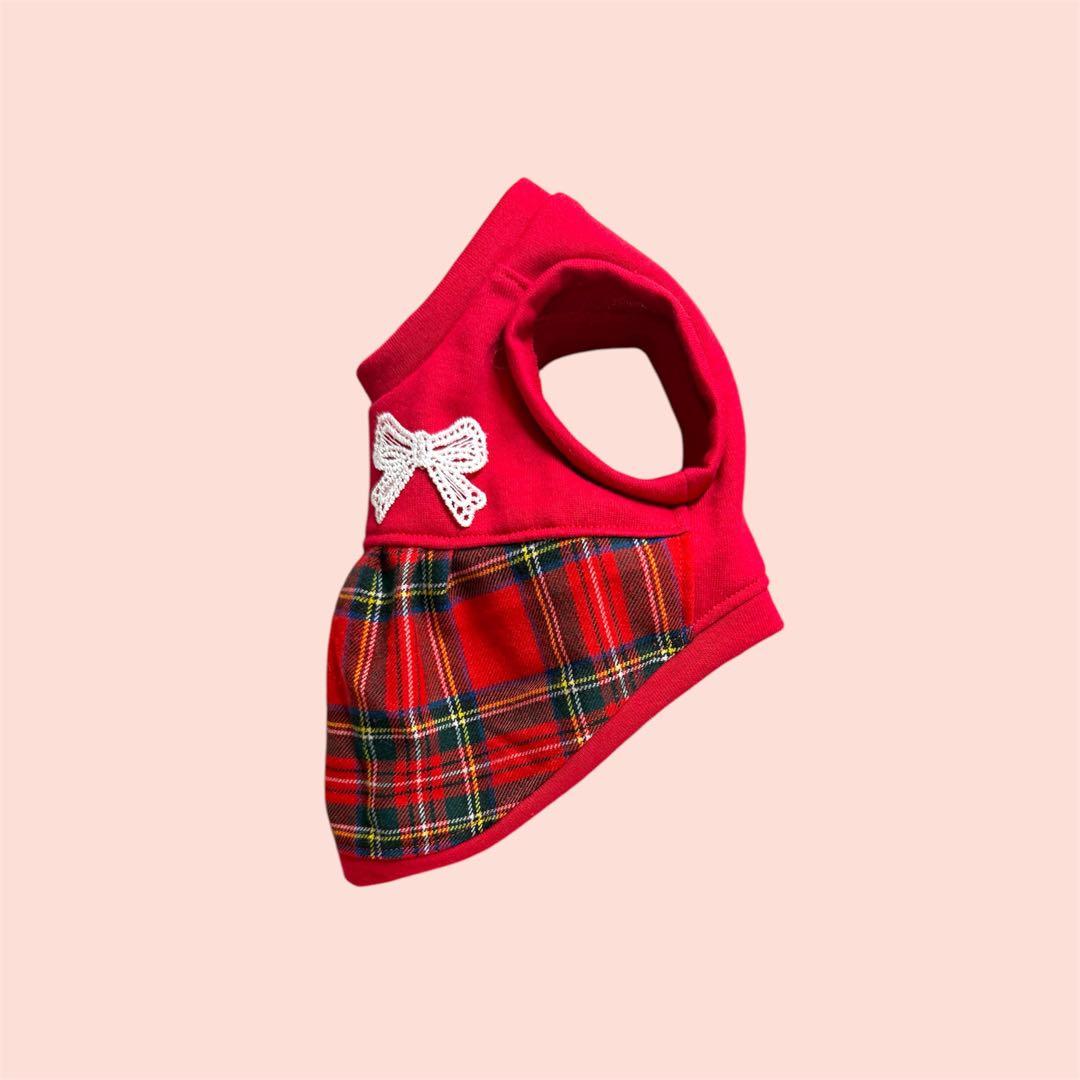 犬服ハンドメイド＊タータンチェックなバルーンタンク