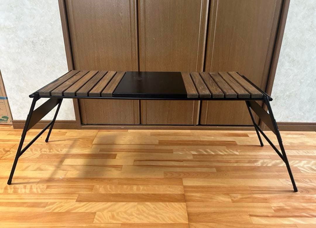 アイアン工房 アイアンテーブル(細板)＋ブラックマルチプレート＋専用バッグ