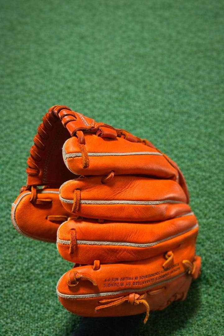 期間限定値下げ‼️オレンジ レザー 野球グローブ 右手用