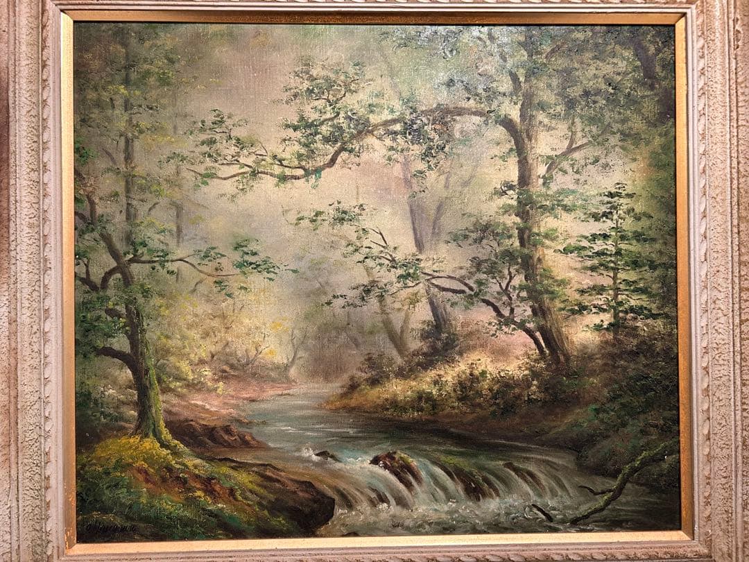 油彩画 風景画 装飾フレーム付き