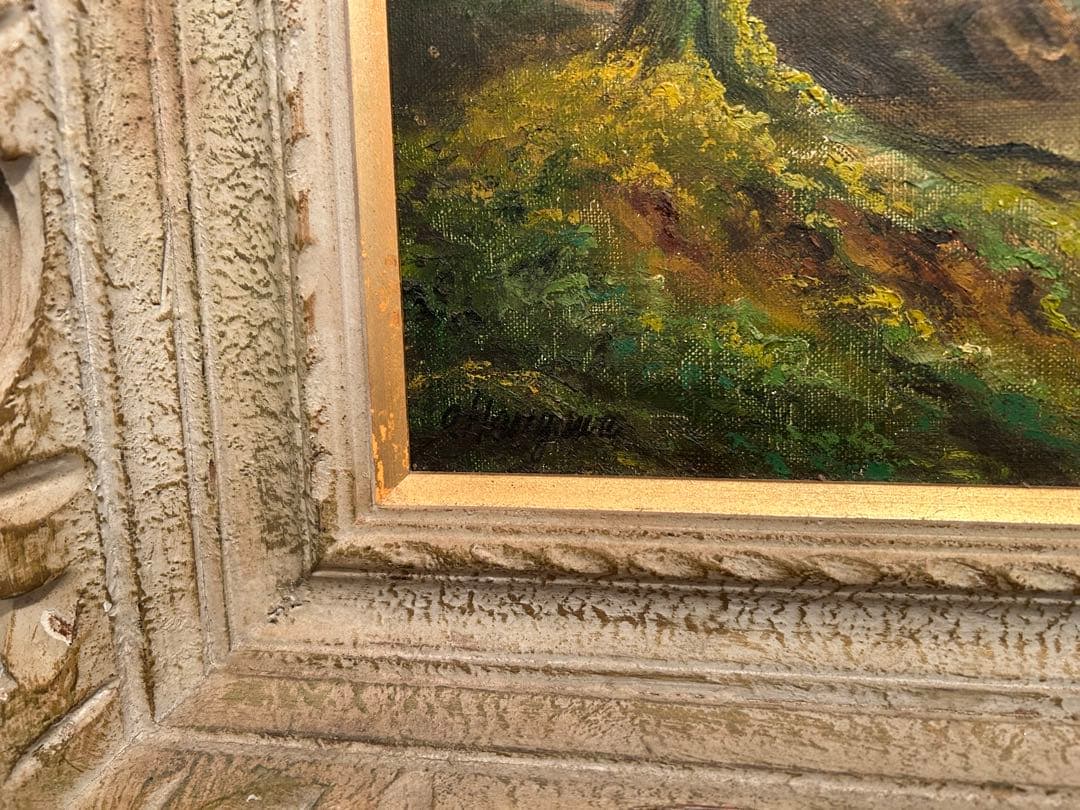 油彩画 風景画 装飾フレーム付き