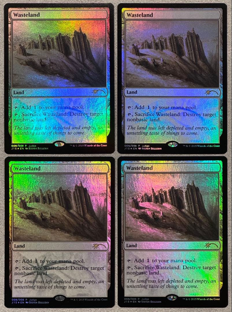 Foil【不毛の大地/Wasteland】英語版 4枚セット ジャッジ褒賞