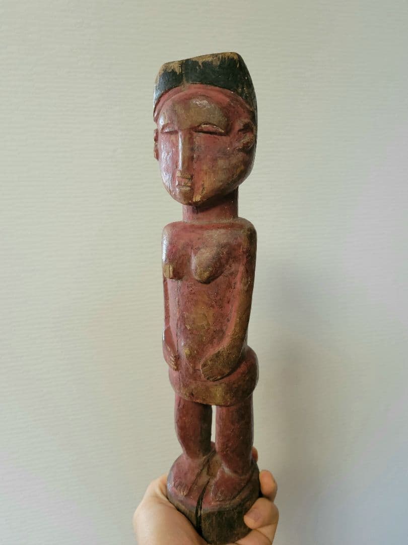 バウレ系民族 女性像 木彫り アフリカンアート プリミティブアート 呪術