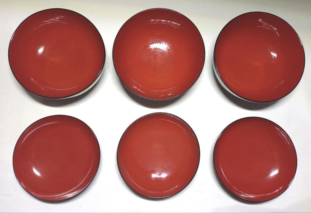 【雑誌掲載品】東北古漆器　秀衡塗　金箔/色漆　会津箔椀　江戸時代後期　3個セット