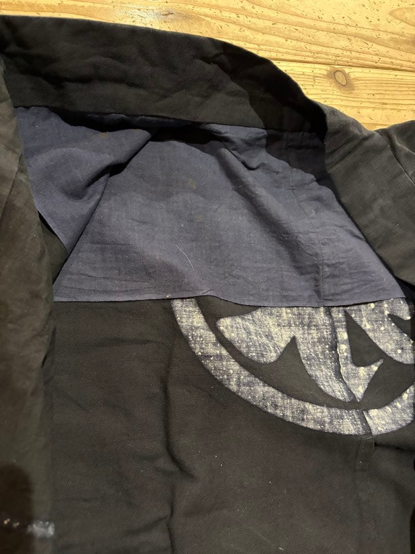 型染め　法被　リメイク　藍染　濃紺　半纏　民藝