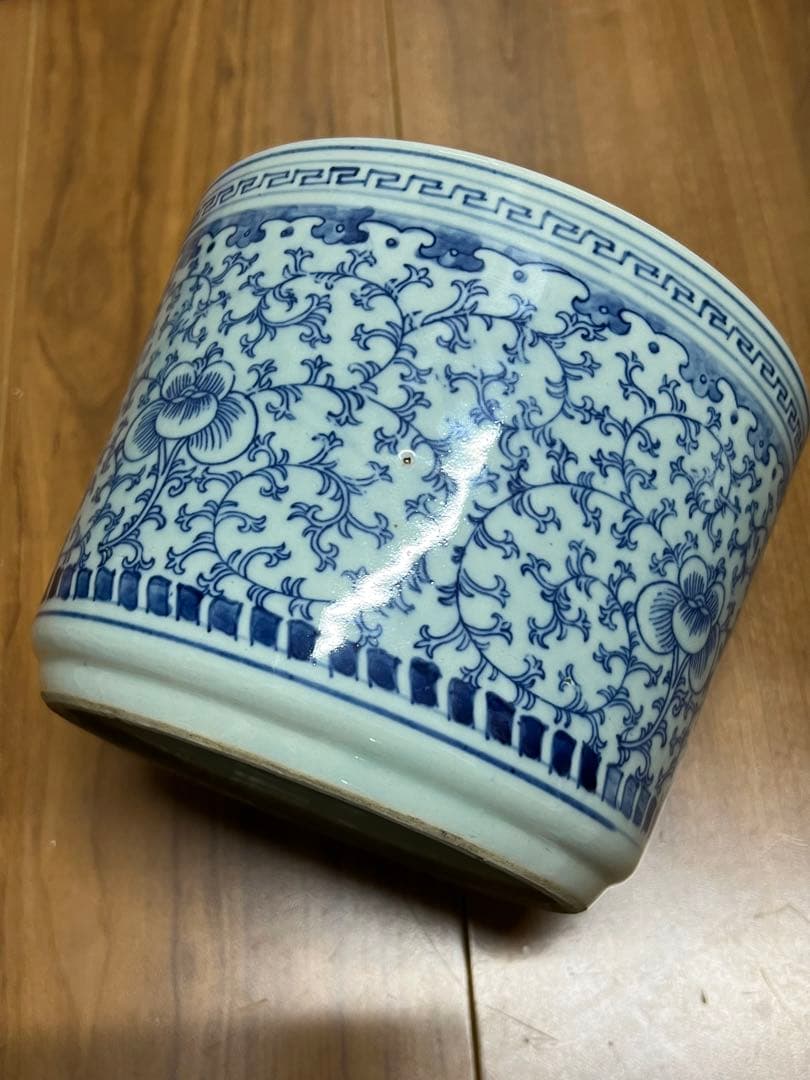 中国古美術　清時代染付け筆入　文房具　書 清時代中晚期 F--22