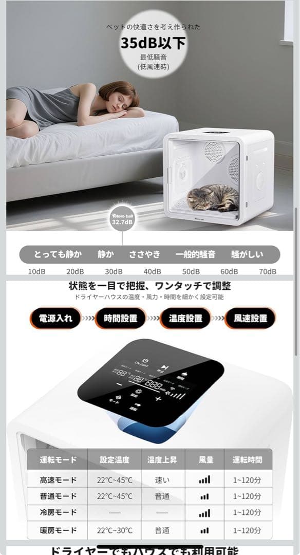 ペットドライルーム ペットドライヤーボックス 小型犬 猫用