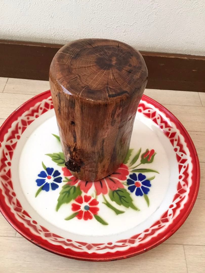 10/24に伐採した楢で作成【薪割り台/椅子/枕】水中乾燥/オイルフィニッシュ済