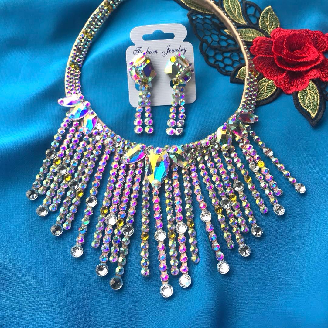 揺れるフロントのネックレス＆イヤリング　社交ダンス☆ベリーダンス