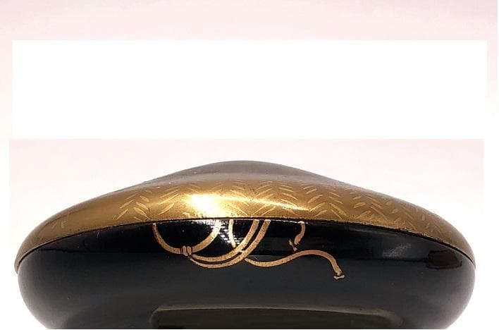 【 本漆塗 陣笠香合/合子 】　時代品　桐箱付き