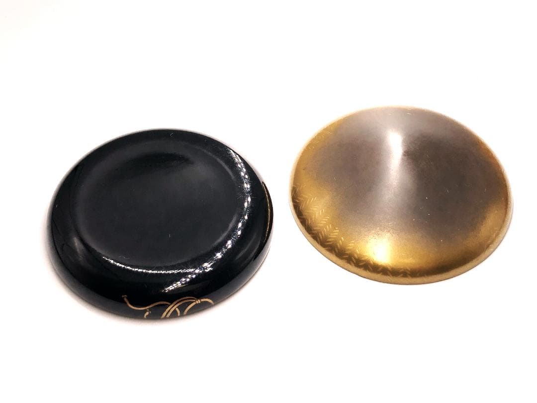 【 本漆塗 陣笠香合/合子 】　時代品　桐箱付き