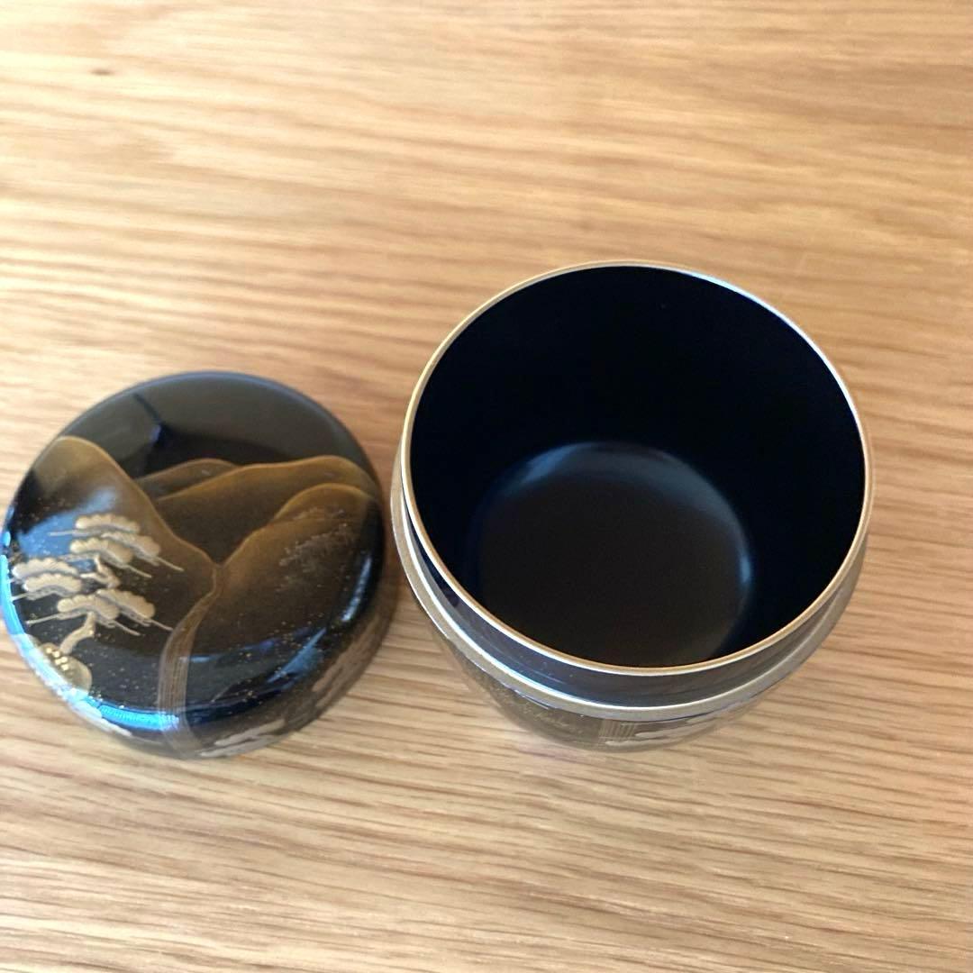 【茶道具】　棗　輪島塗　山水滝蒔絵図　坂一男作　美品