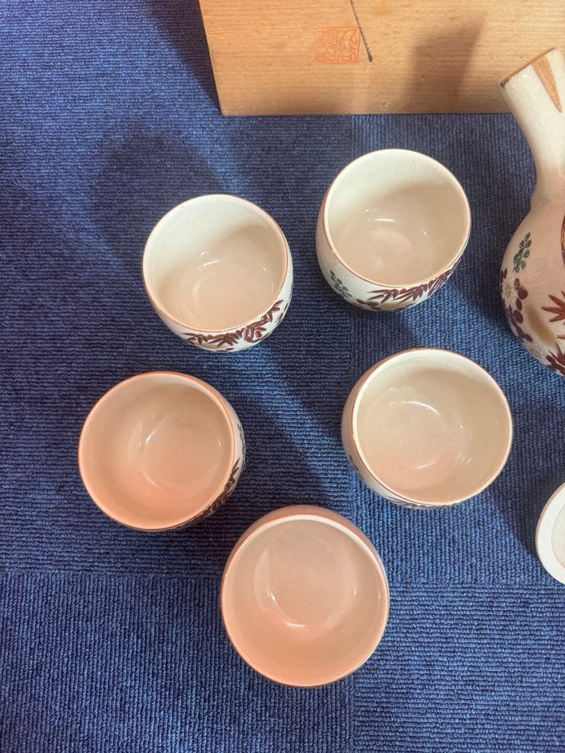 1767 九谷焼　茶器セット　急須1客　湯呑5客　未使用