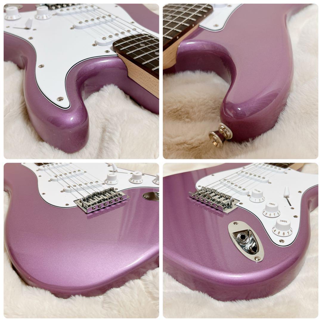 美品 フォトジェニック バーガンディ エレキギター ストラトキャスタータイプ