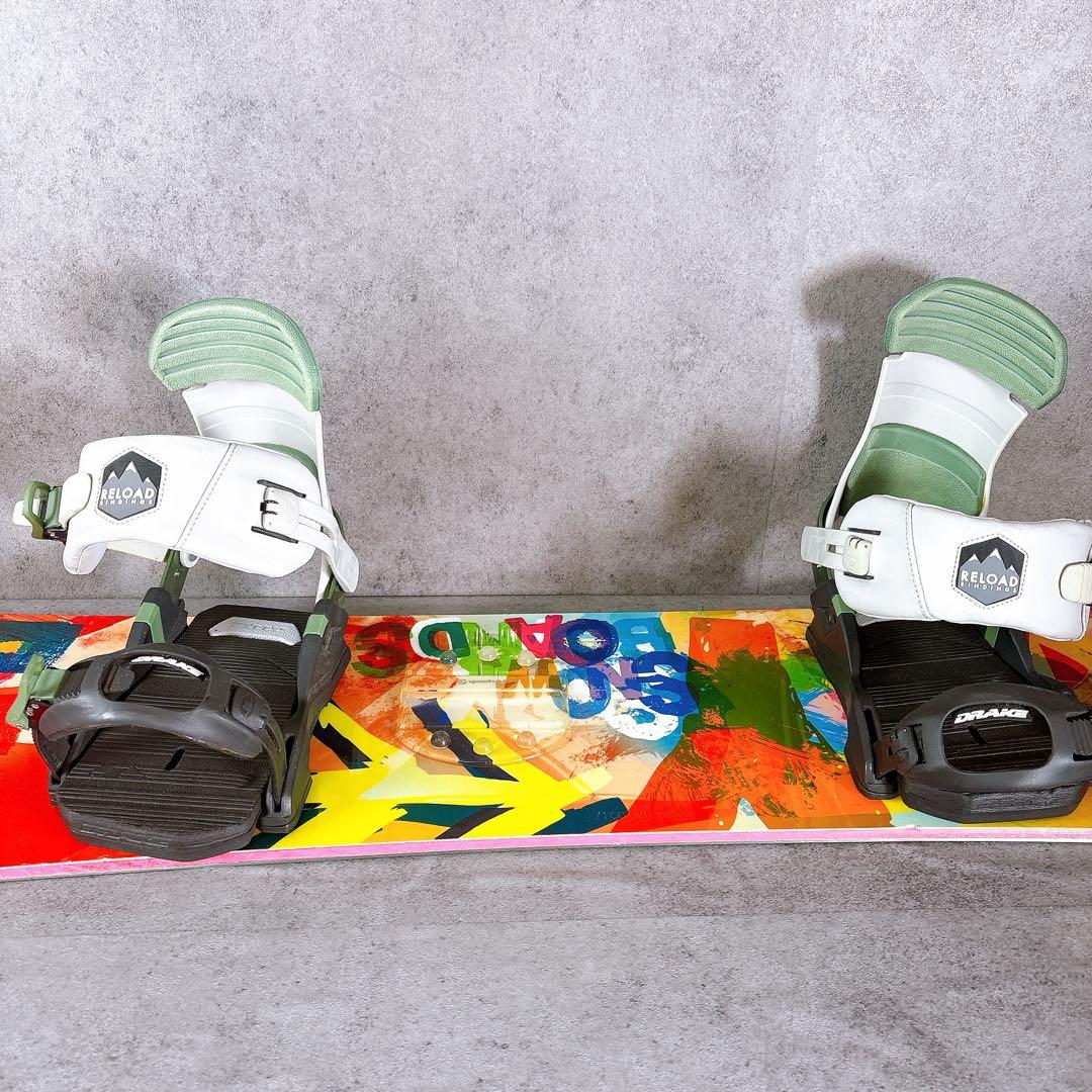 レディーススノーボード2点セット　グレイ 139センチ×ドレイク　バイン付き