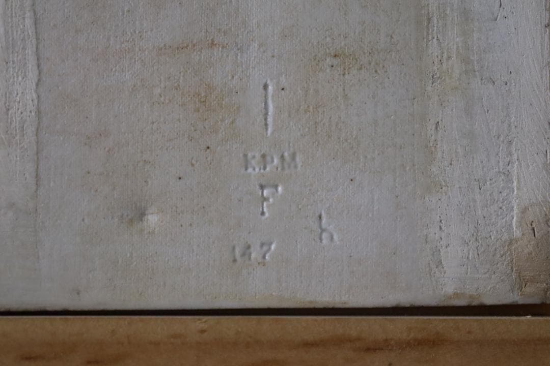 西洋美術 19世紀 KPM 美人像 手描陶板画 ベルリン王立磁器製陶所