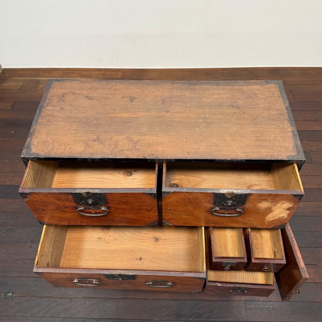 H112K36 和製アンティーク 4段チェスト