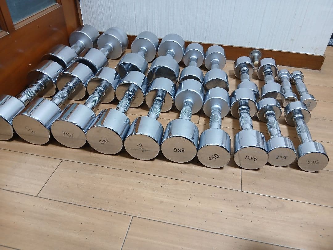 クロムダンベルセット1kg～10kgペア　計110kg