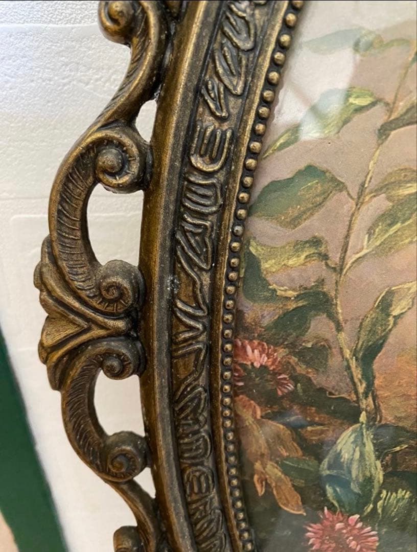 犬を抱いた少年　額装　Italy製