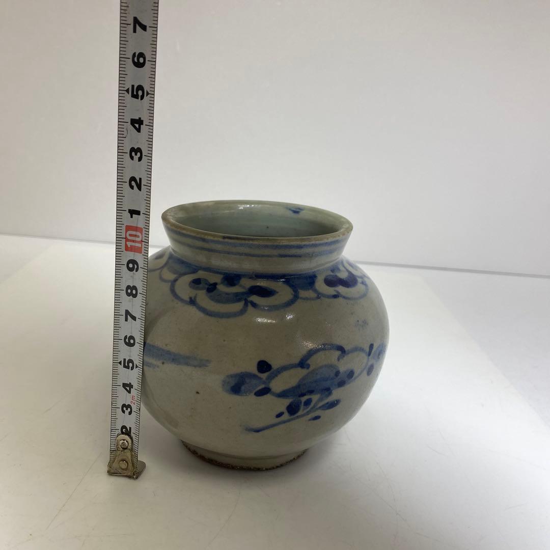 李朝　染付　丸壷　タカオ　最大幅約12㎝ 東里8-0130②