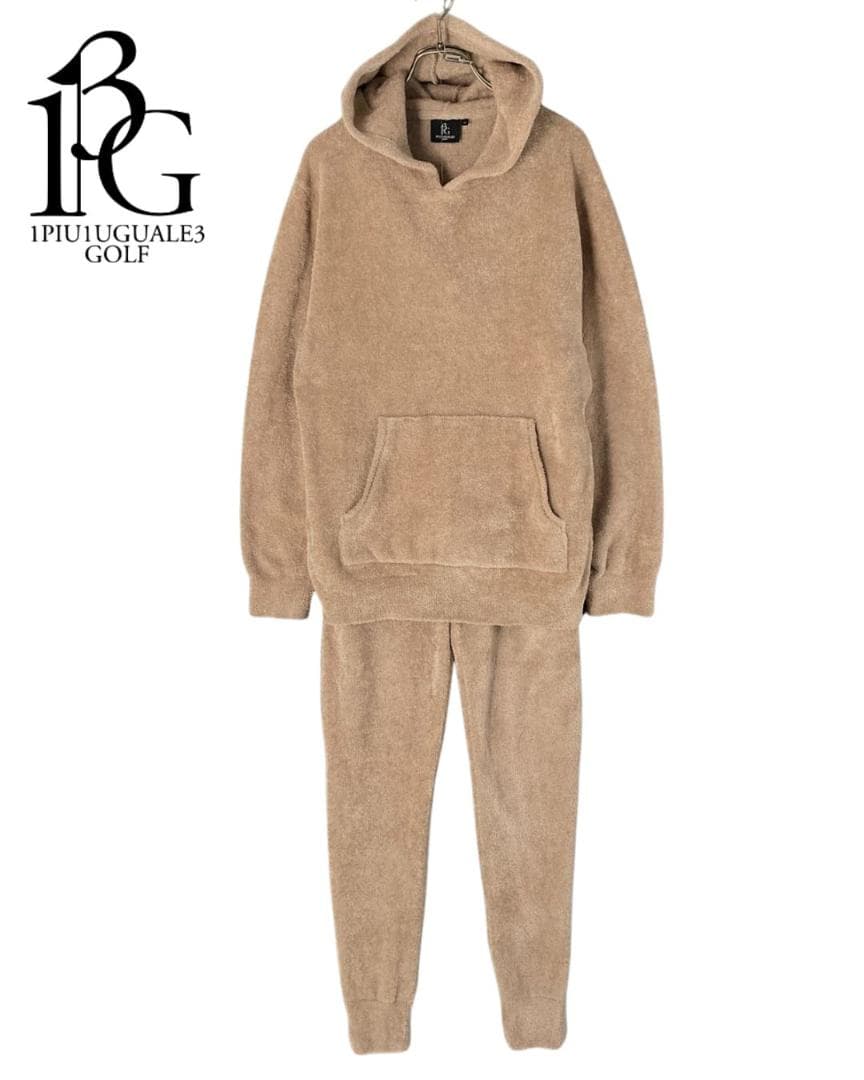 【美品】1PIU1UGUALE3　GOLF×戸賀敬城 シャギー セットアップ