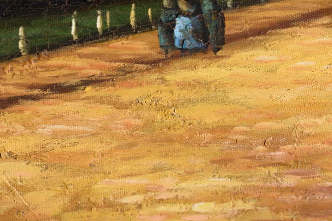 未使用高級ゴールド額付★手書き油絵★外寸約880×660mm 玄関やリビング15