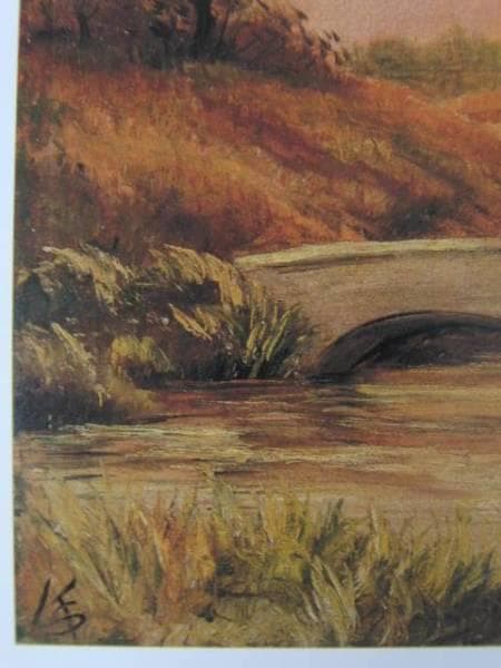 国沢新九郎、英国風景（初春郊外）、希少な画集より、新品高級額・額装付