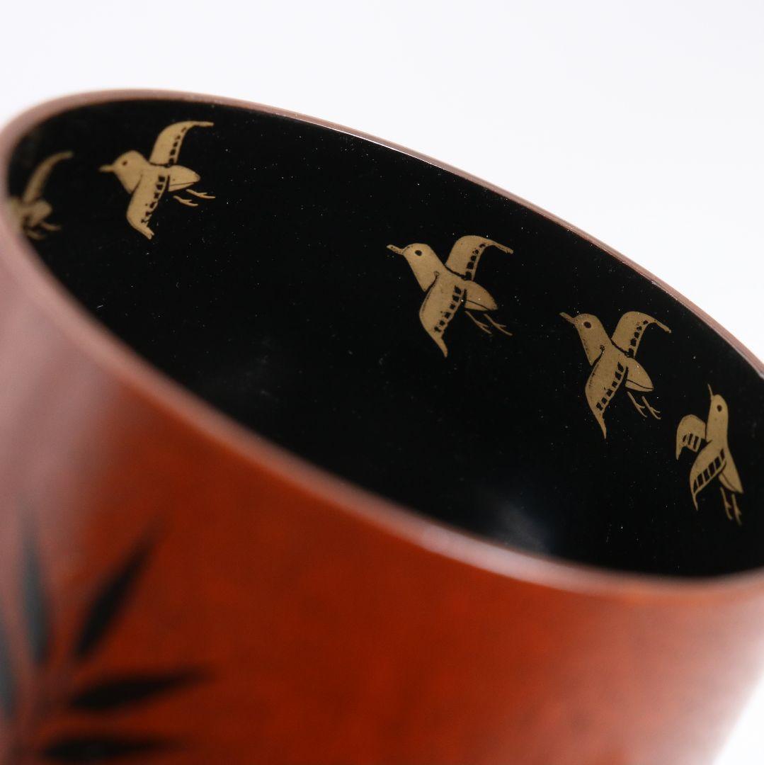 道場宗廣作 苫屋棗 千鳥蒔絵 茶道具 共箱　V936　N8