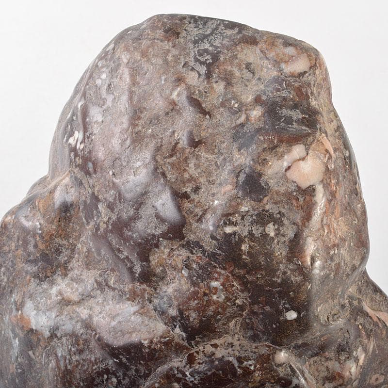 天然石　鑑賞石　置物　重さ約5kg　唐木台付　V　R6544