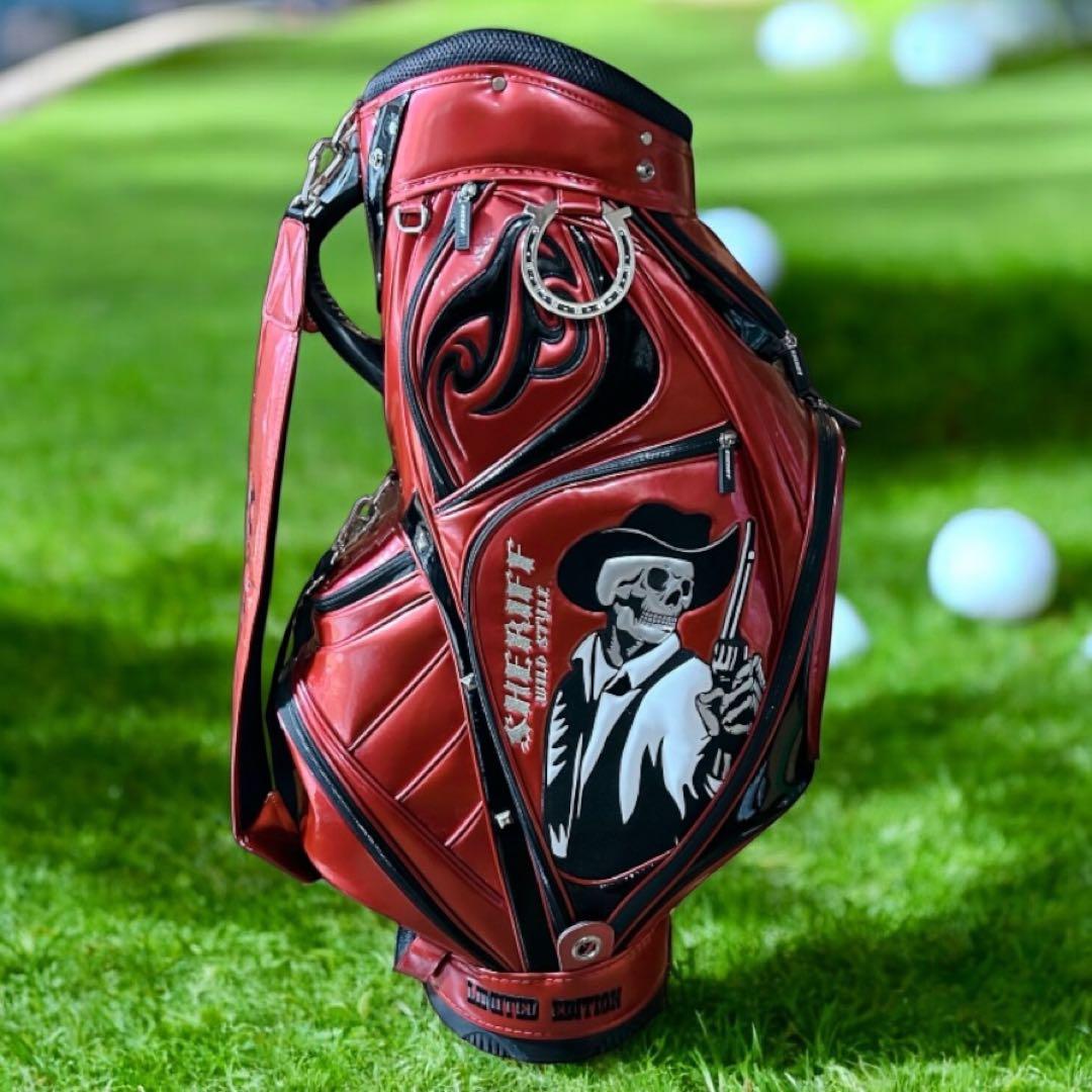 シェリフ スカル刺繍 キャディバッグ ゴルフバッグ 希少モデル