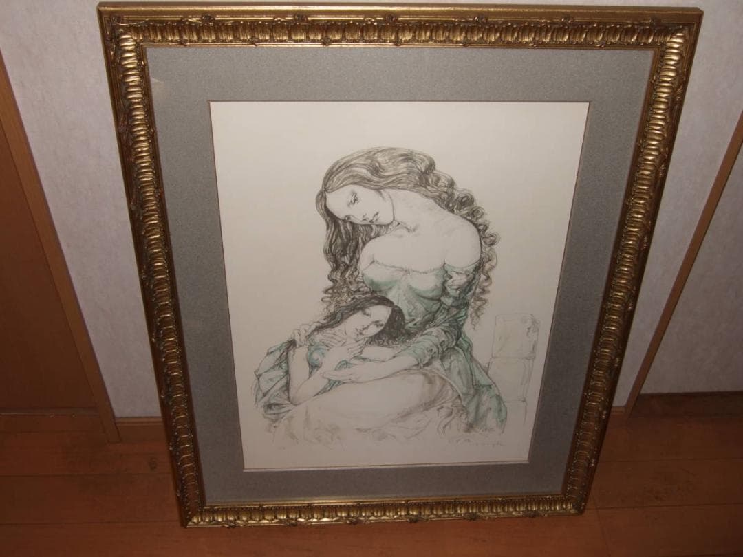 【真作】　藤田嗣治　多問堂制作　の　額入　”64　EA　リト　本物保証　きれい