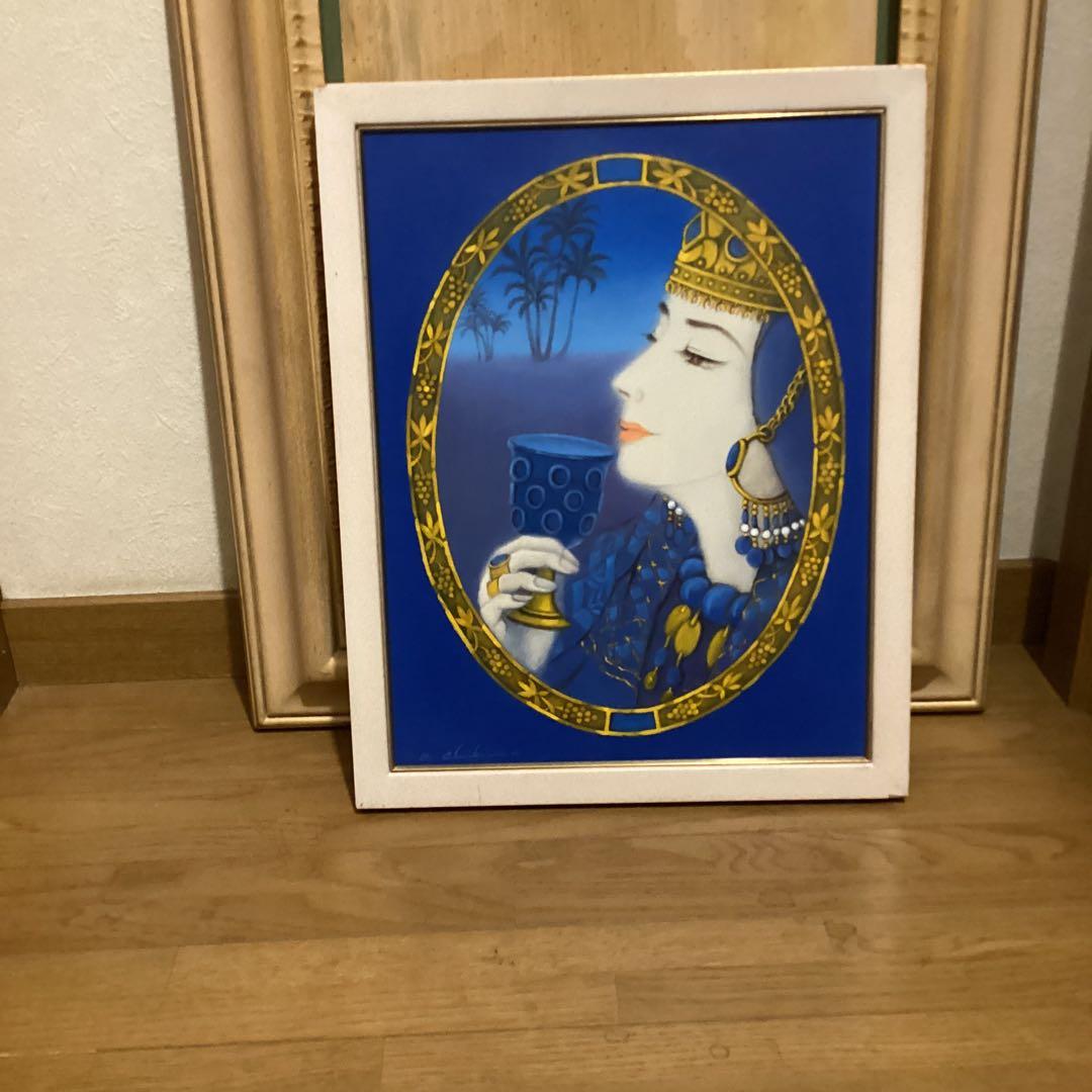 大久保千尋　【　油彩画　タイトル　マグリブの王妃　】　F6号　額装仕立　即決品