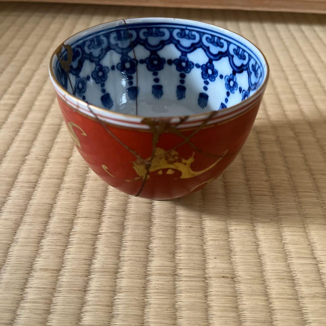 金襴手茶碗　永樂　和全　淡々斎書付