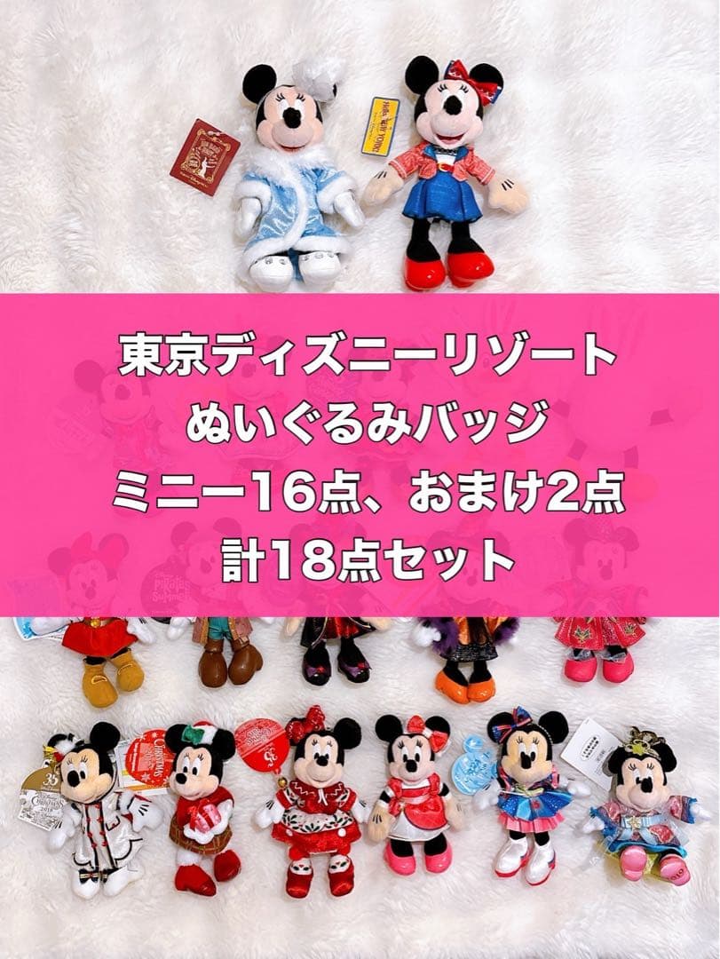 ミニー ぬいぐるみバッジ 16点 + おまけ2点　BBB ハロニュ　など