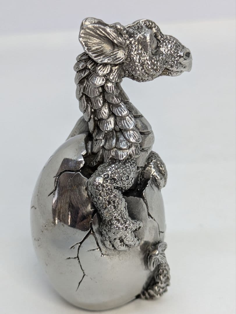 ☆b721、龍はあらゆる願いを叶える 錫 置物 干支 龍（辰） 黒漆加工