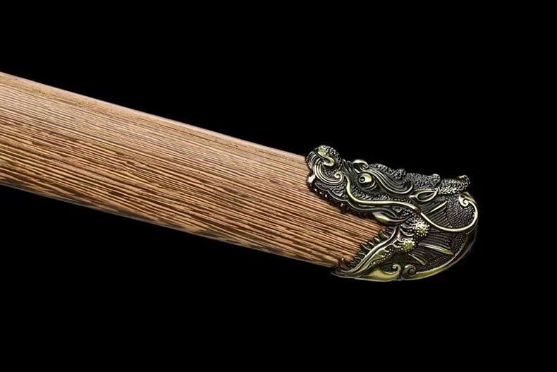 【青龍の苗刀】繍春刀 牛尾刀 苗刀 手鍛造打 冷兵器 古兵器 刀装具 両手刀