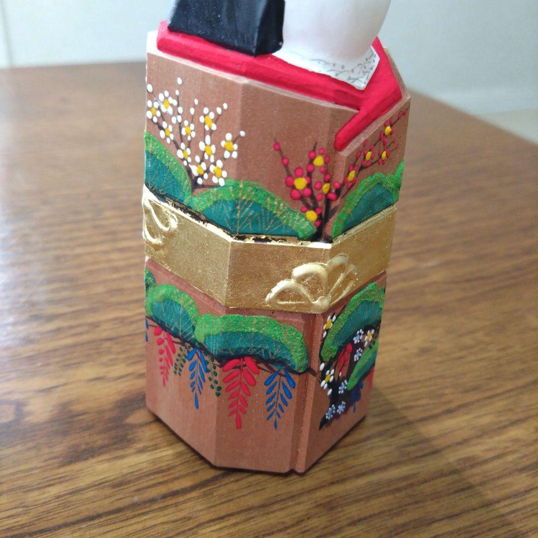奈良一刀彫　立雛　鎌田麦風