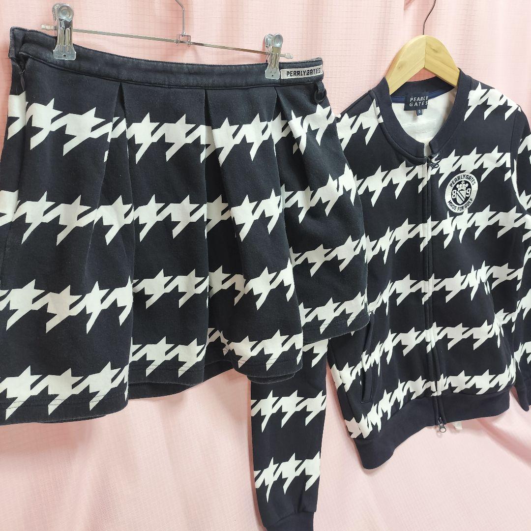 パーリーゲイツ セットアップ ゴルフウエア 総柄 スウェット スカート 上下