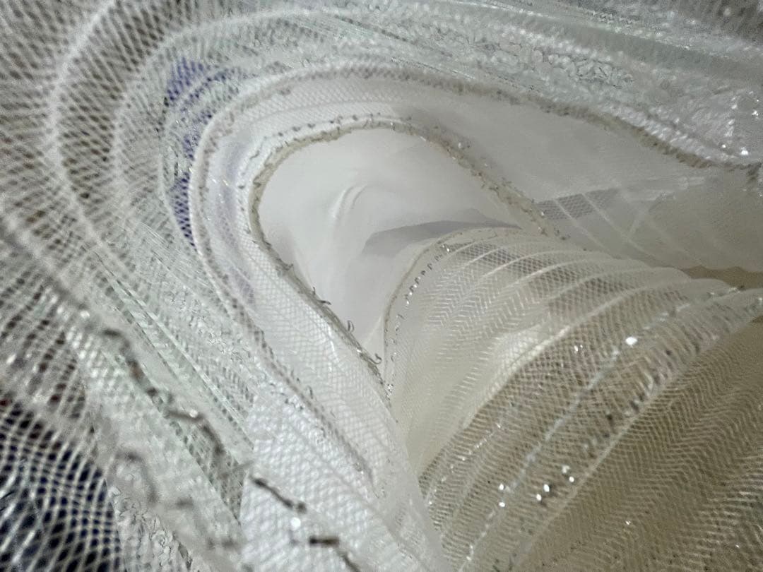 社交ダンスドレス 青紫と白 ビジュー装飾 お値下げしました。