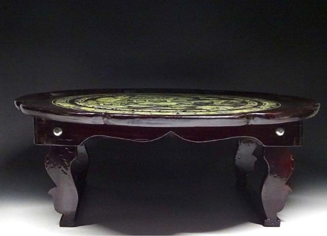 朝鮮美術　螺鈿　足付膳　折り畳み式　美品