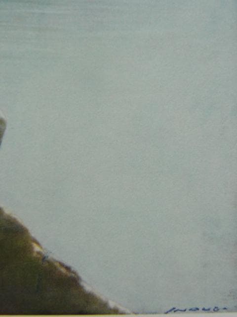 井上司、【遠い海】、希少な画集画、新品高級額・額装付