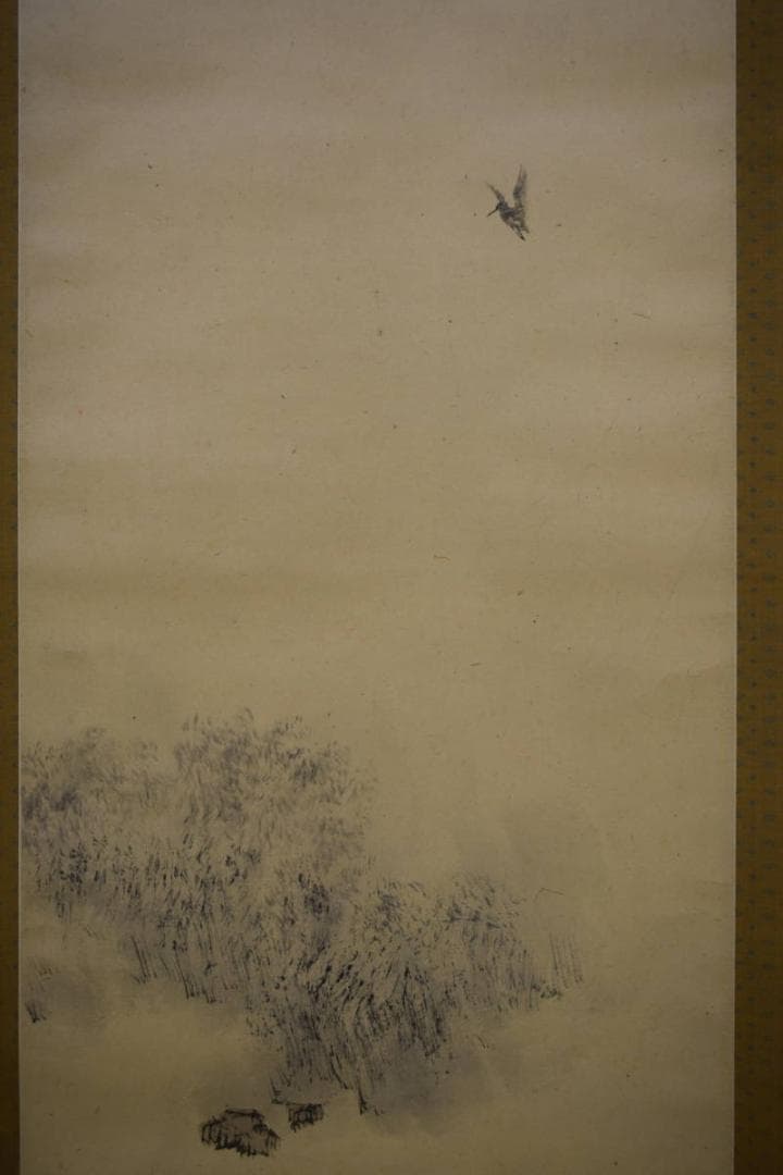 真作/上田萬秋/上田万秋/西行行脚図/布袋屋掛軸HH-837