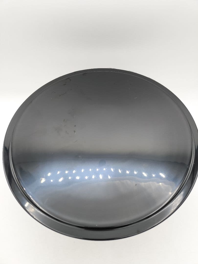 c681 平水指 ガラス 彩風紋 一文字塗蓋付 茶道具 古物