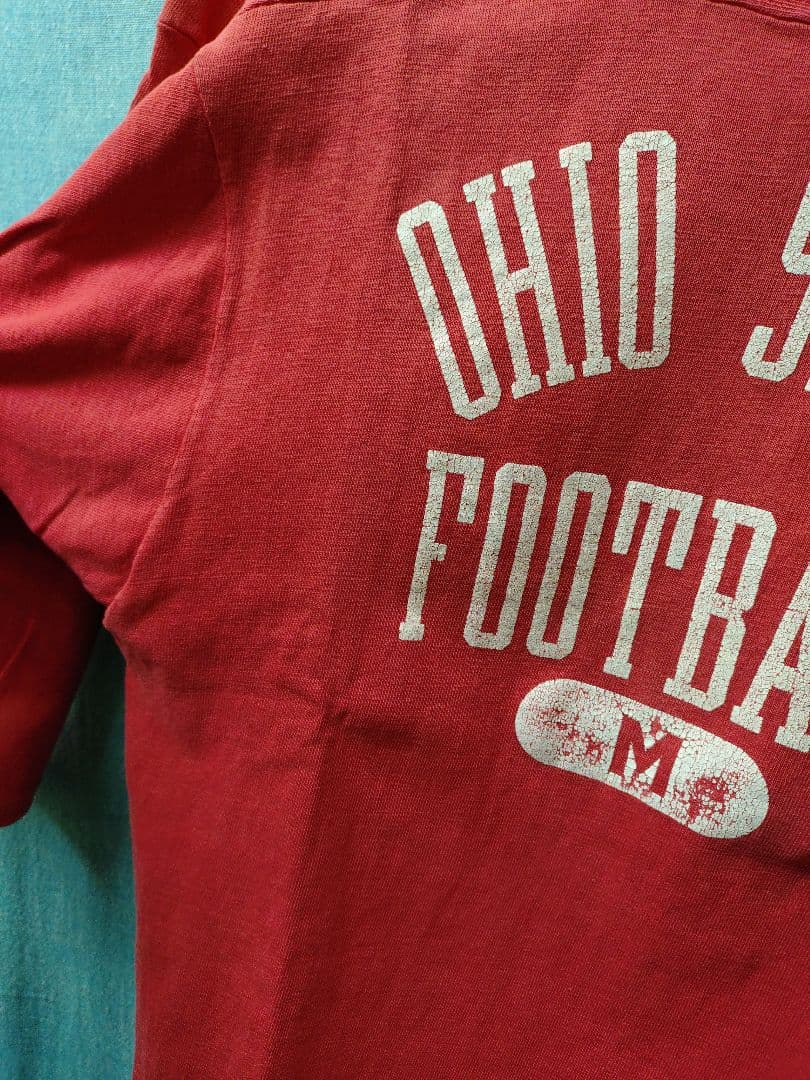 70s チャンピオン バータグ 綿100 フットボール Tシャツ M