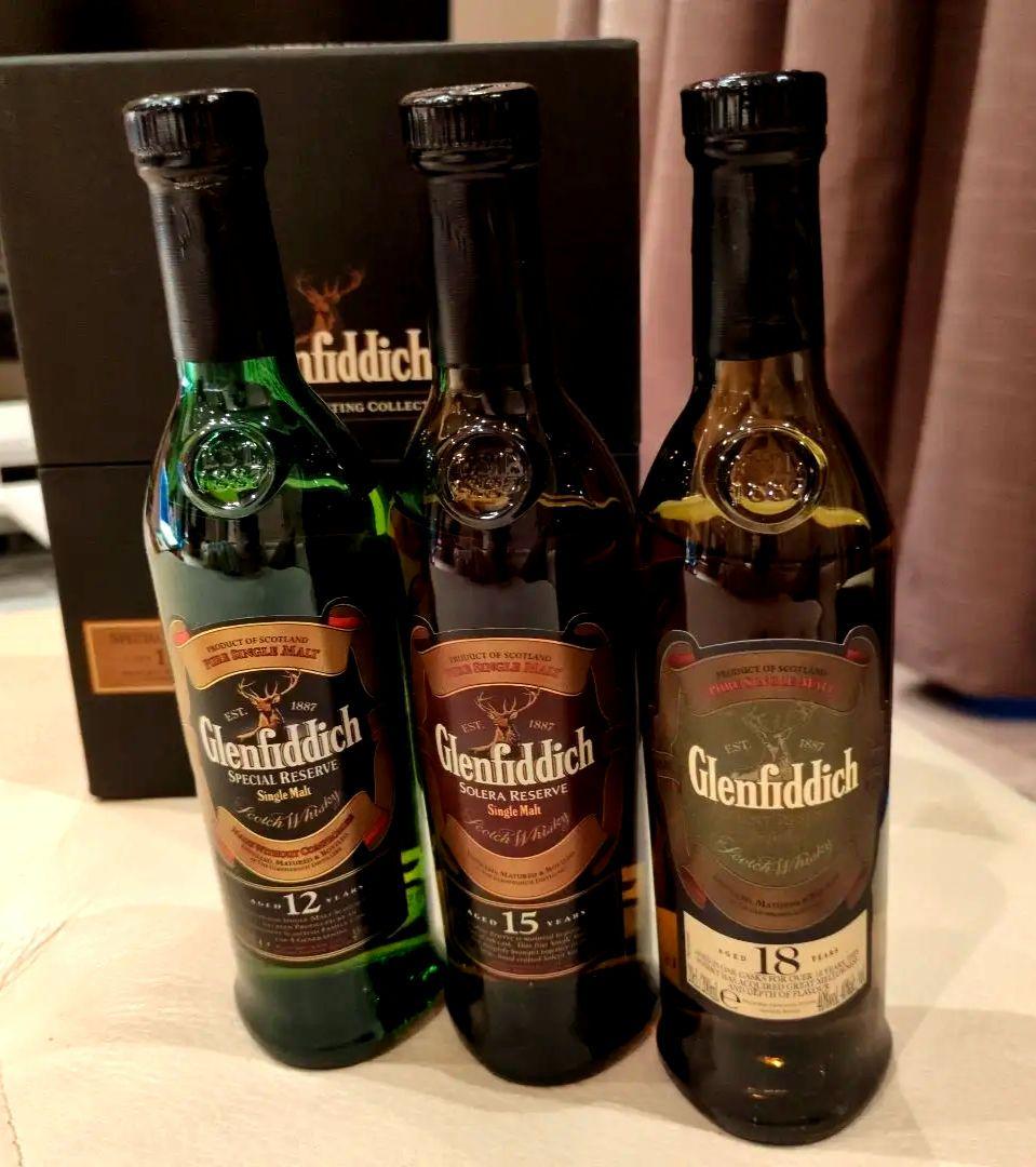 Glenfiddich シングルモルトウイスキー12年15年18年 3本セット